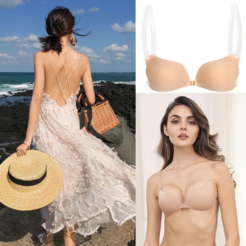 Backless Bra Sticky - Nipple Cover Invisible Bra Lingerie Women