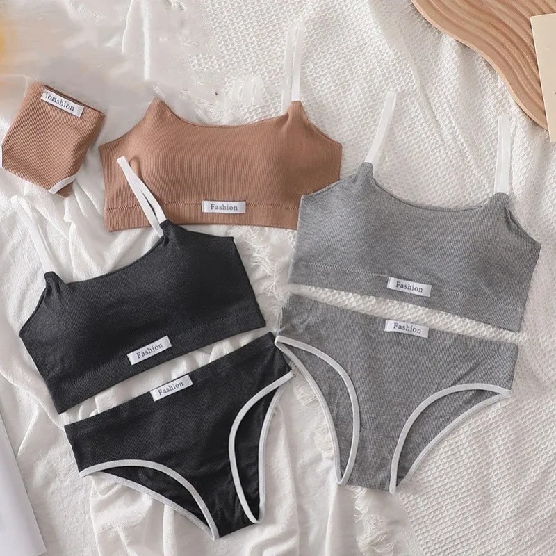 Cotton Bra Everyday - Women Cotton Seamless Bras Set Low