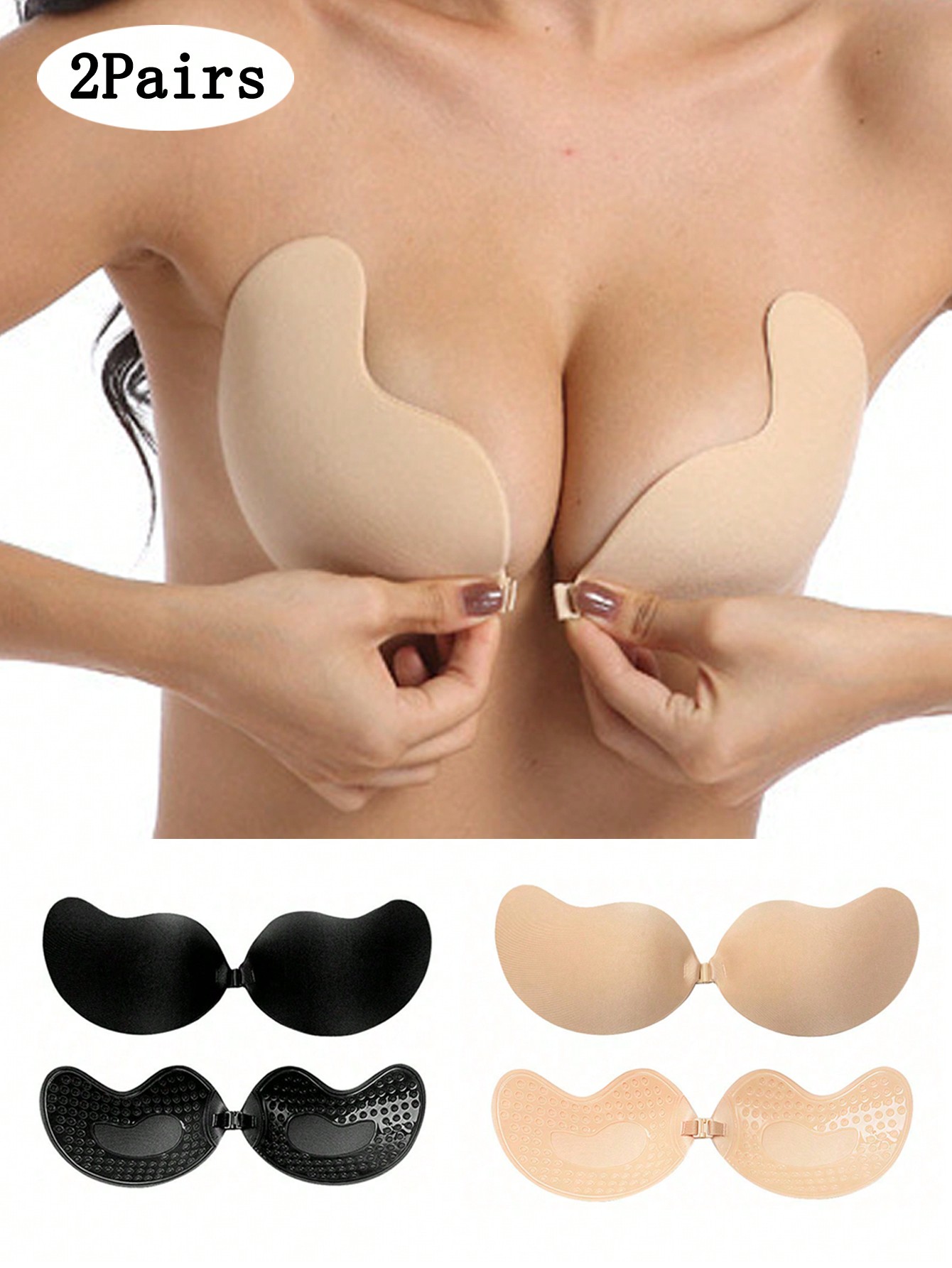 Strapless Bra Adhesive - 2-pack Women's Self-Adhesive Invisible Strapless Push-Up
