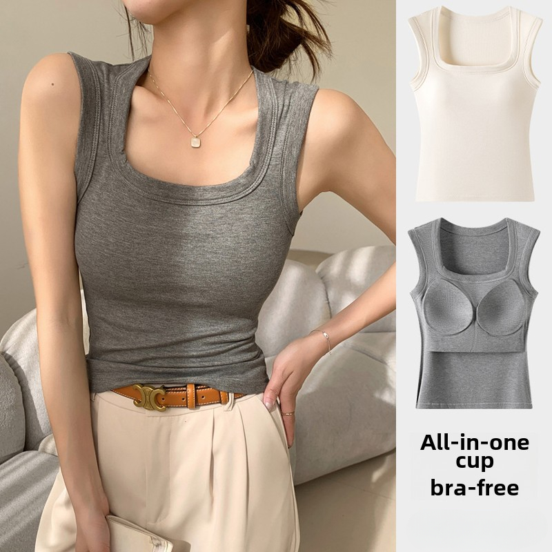 T Shirt Bra Seamless - Women's Breathable Workout Vest Seamless Built-in