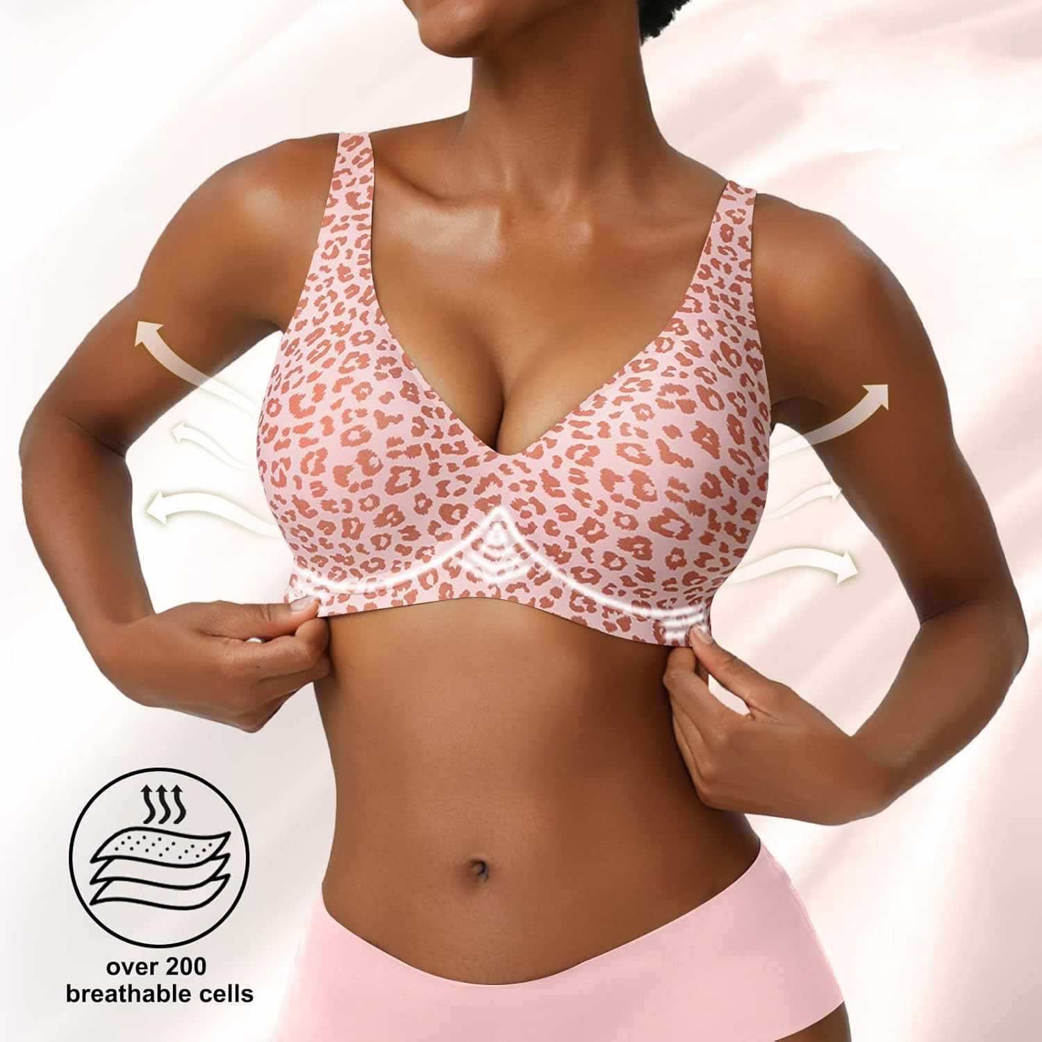 Women's Seamless Pink Leopard  - Minimizer Bra Women recension och pris