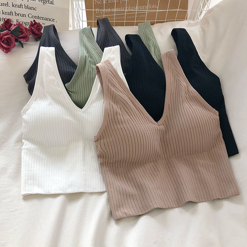 Women's Tank Crop Tops Female  - T Shirt Bra Seamless recension och pris