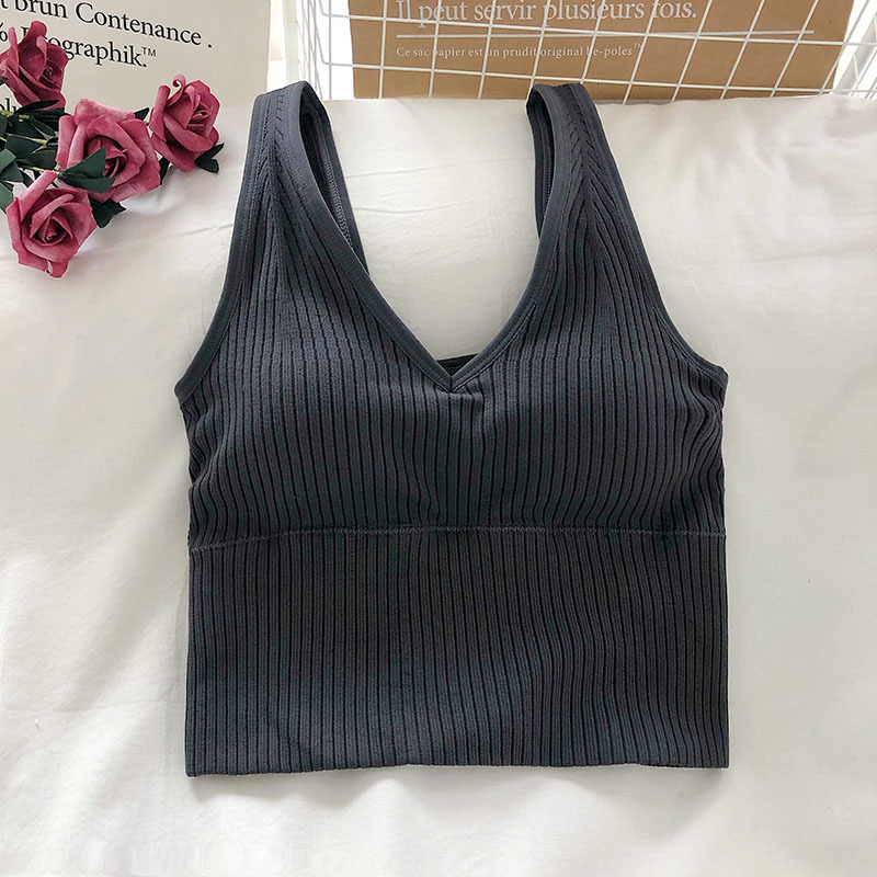 Women's Tank Crop Tops Female  - T Shirt Bra Seamless recension och pris