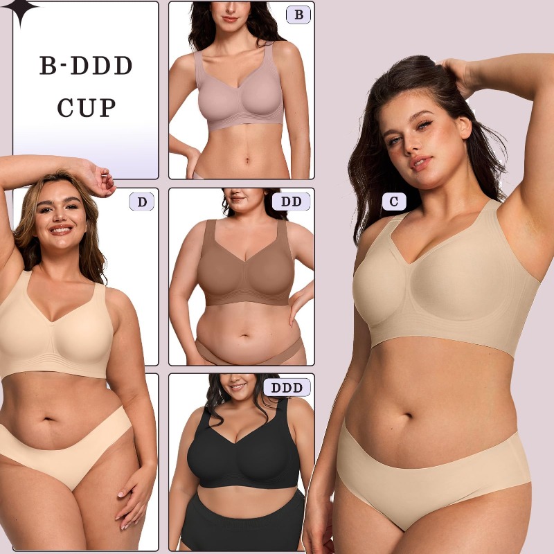 Plus Size Wireless Jelly Bra W - T Shirt Bra Seamless recension och pris