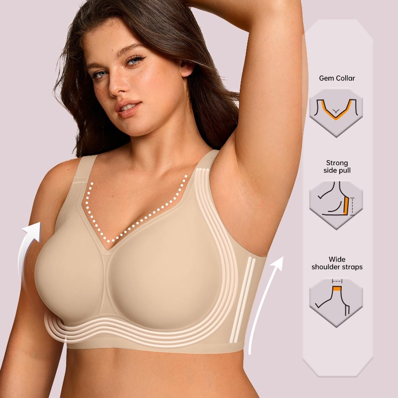 Plus Size Wireless Jelly Bra W - T Shirt Bra Seamless recension och pris