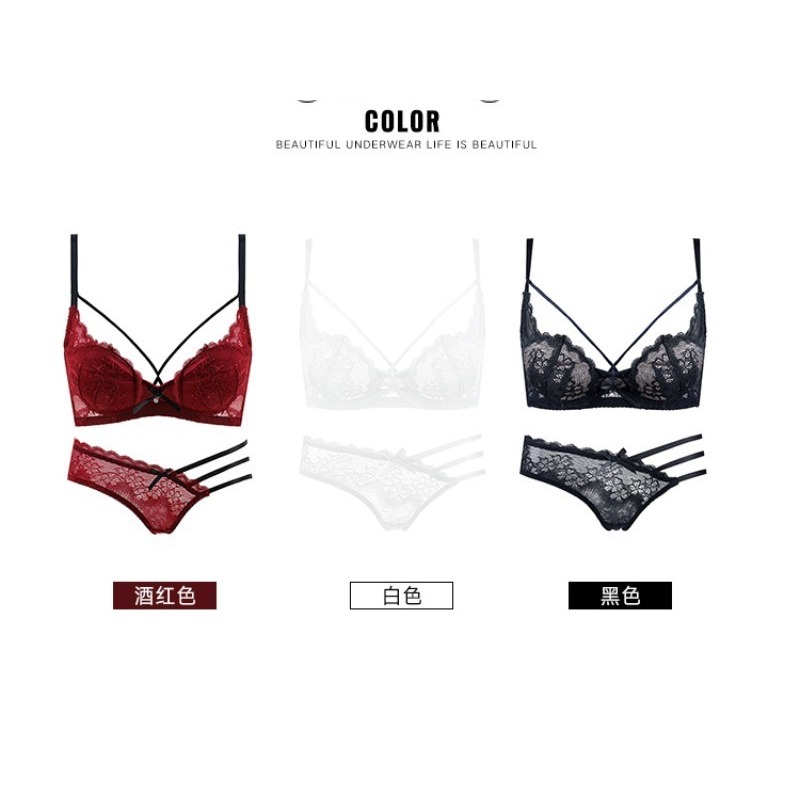 Elegant Lace Half Cup Bra Set, - Demi Bra Balconette recension och pris