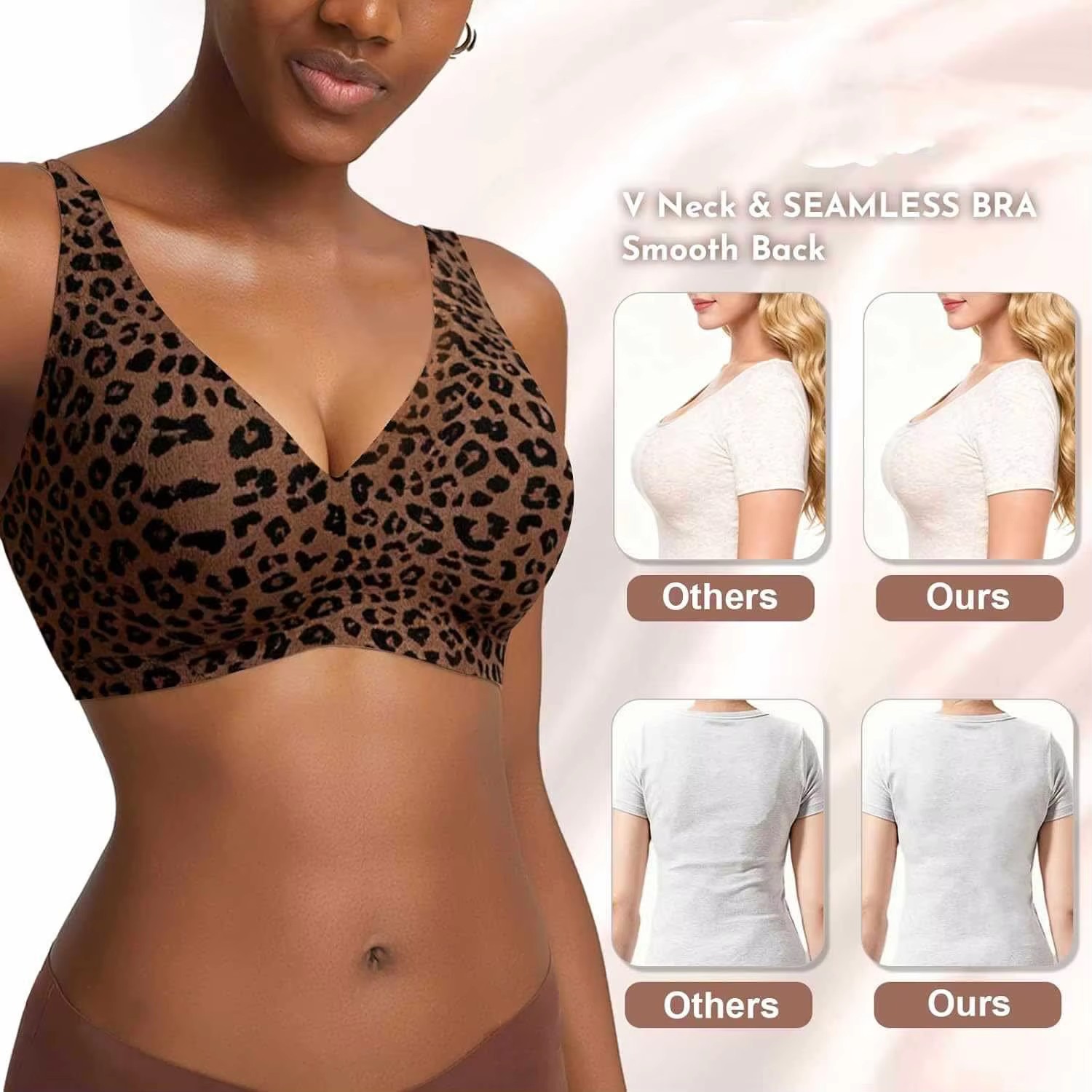 Custom made-2-Row Hook Leopard - Minimizer Bra Women recension och pris