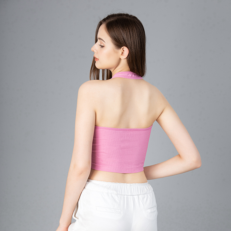 Halter-neck Tops Women Sexy Ba - T Shirt Bra Seamless recension och pris