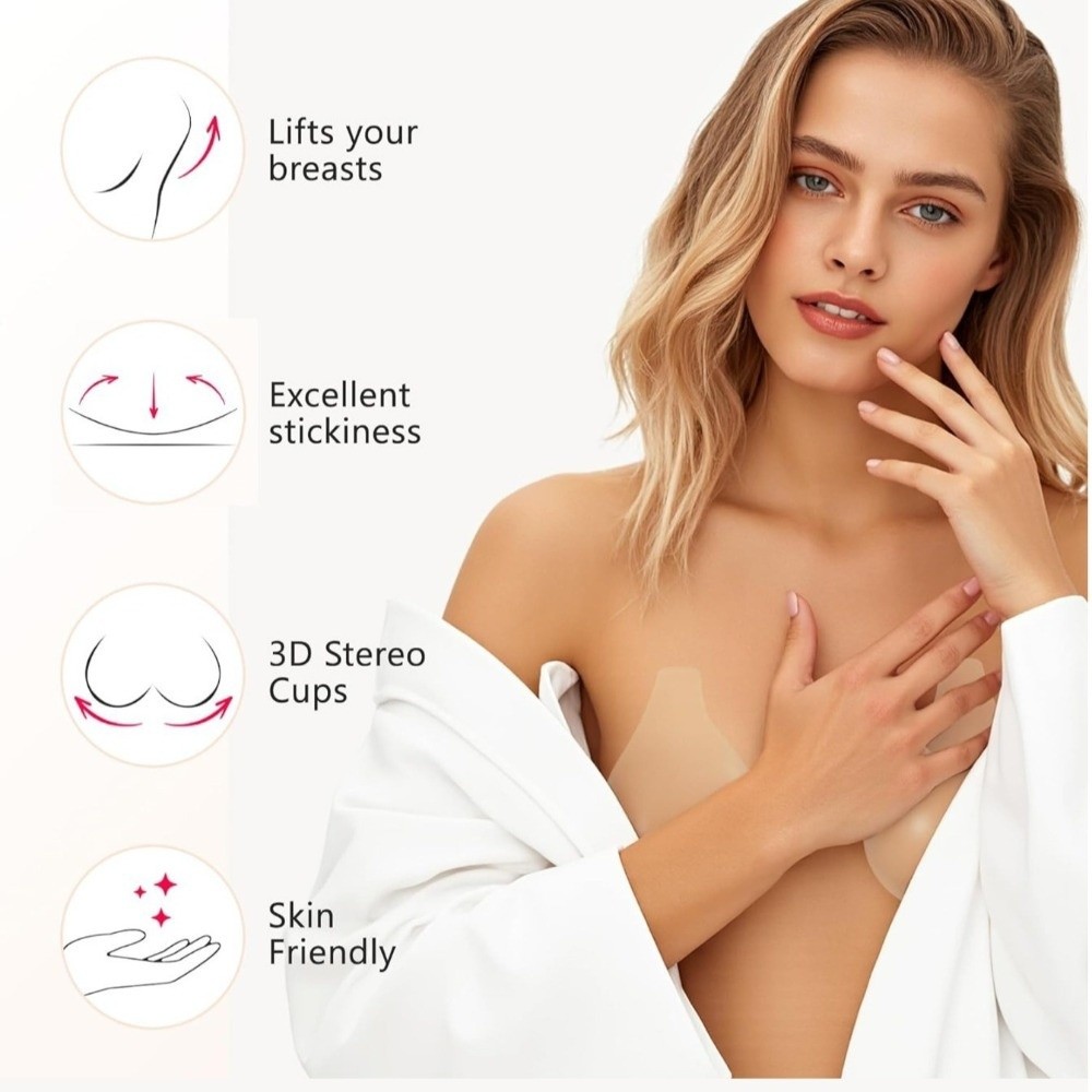 Seamless Silicone Nipple Cover - Push Up Bra Silicone recension och pris